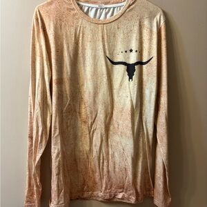 Longhorn Beige Long Sleeve Tee Size M NWOT